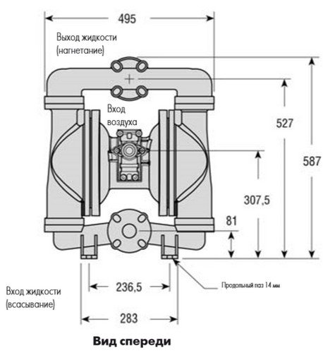 Фото Мембранные насосы DMP 1 1/2” до 360 л/мин (металл) - 1